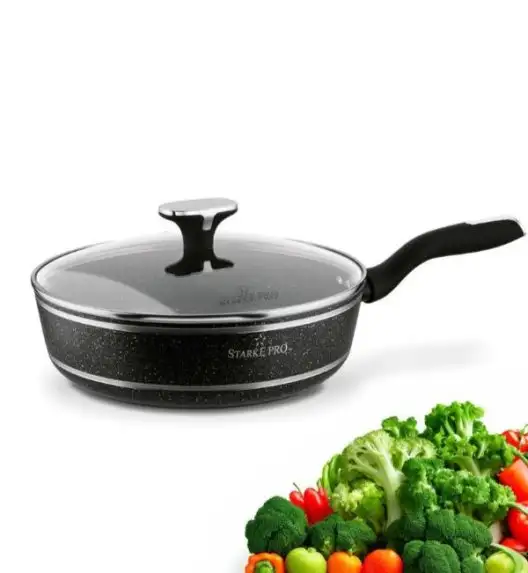 STARKE PRO CELEBRITY MARBLE Patelnia głęboka 28 cm + pokrywka / non-stick / indukcja