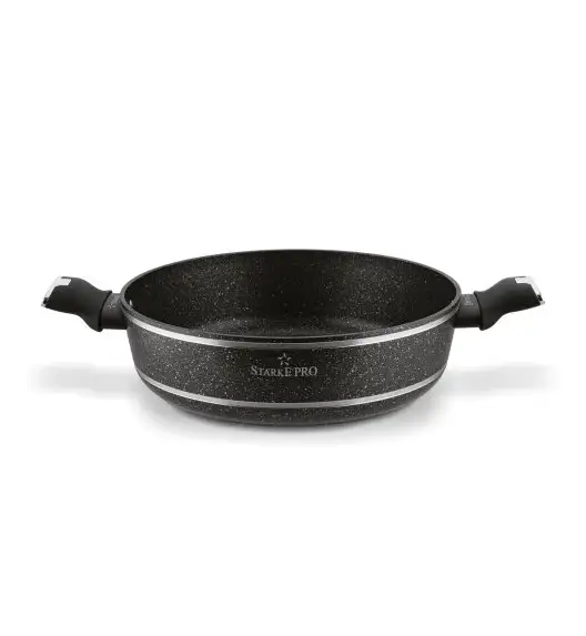 STARKE PRO CELEBRITY MARBLE Patelnia głęboka 28 cm + pokrywka / dwa uchwyty / non-stick / indukcja