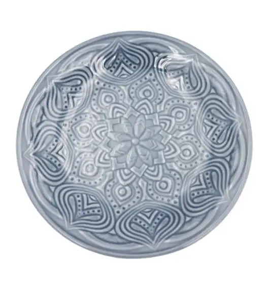 LUBIANA ORIENTAL | K9 SZARO - NIEBIESKI | 12 SZT. Talerz obiadowy 25 cm | porcelana luz 