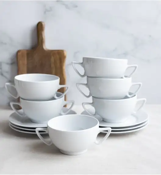 LUBIANA BOSS BIAŁY Serwis obiadowo - kawowy 46 el / 6 osób 