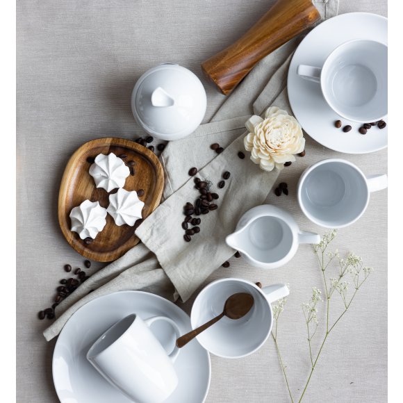 LUBIANA BOSS BIAŁY Serwis obiadowo - kawowy 46 el / 6 osób 