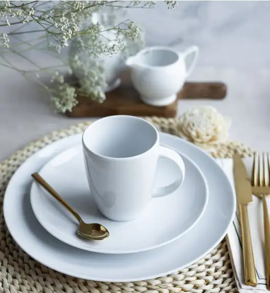 LUBIANA BOSS BIAŁY Serwis obiadowo - kawowy 52 el / 6 osób 