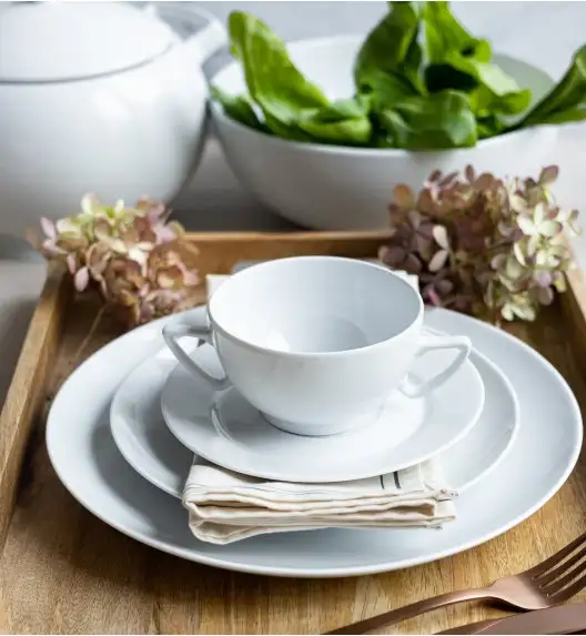 LUBIANA BOSS BIAŁY Serwis obiadowo - kawowy 52 el / 6 osób 