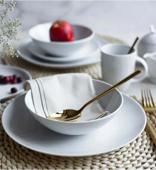 LUBIANA BOSS BIAŁY Serwis obiadowo - kawowy 100 el / 12 osób 