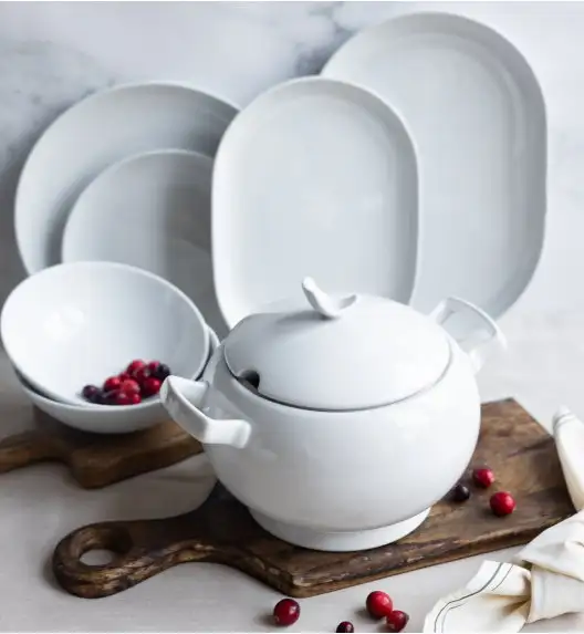 LUBIANA BOSS BIAŁY Serwis obiadowo - kawowy 103 el / 12 osób 