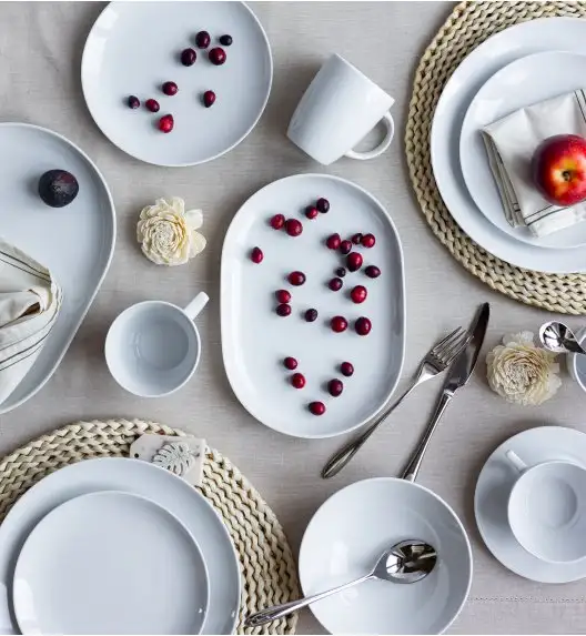 LUBIANA BOSS BIAŁY Serwis obiadowo - kawowy 103 el / 12 osób 