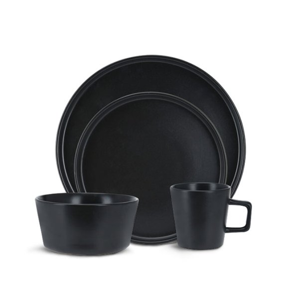 WYPRZEDAŻ! EXCELLENT HOUSEWARE Komplet 4 kubków / czarny / ceramika