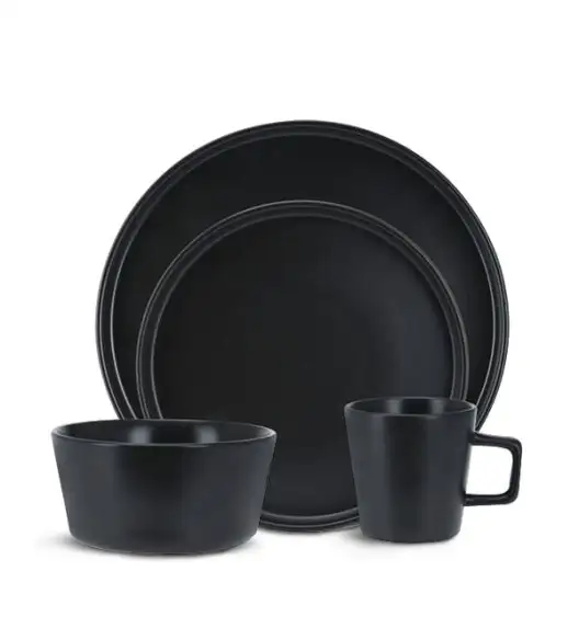 WYPRZEDAŻ! EXCELLENT HOUSEWARE Komplet 3 kubków / czarny / ceramika
