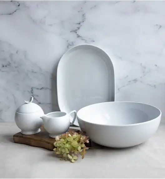 LUBIANA BOSS BIAŁY Serwis obiadowy 80 el / 24 osoby | porcelana