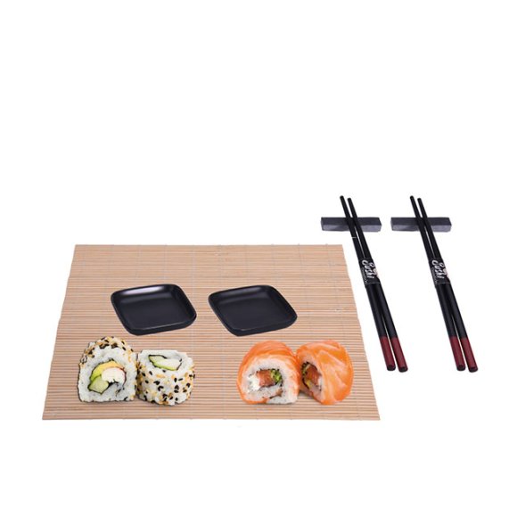 WYPRZEDAŻ! EXCELLENT HOUSEWARE Zestaw do sushi dla dwóch osób 6 el / czarny