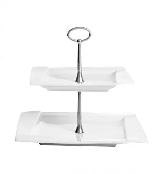 WYPRZEDAŻ! AMBITION KUBIKO Patera dwupoziomowa 25 x 25 cm / porcelana