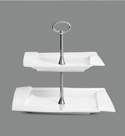 WYPRZEDAŻ! AMBITION KUBIKO Patera dwupoziomowa 25 x 25 cm / porcelana