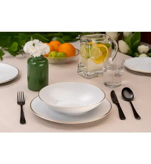 WYPRZEDAŻ! CHODZIEŻ DALIA 3612 ZŁOTA LINIA Komplet 2 talerzy dla 1 osoby / porcelana