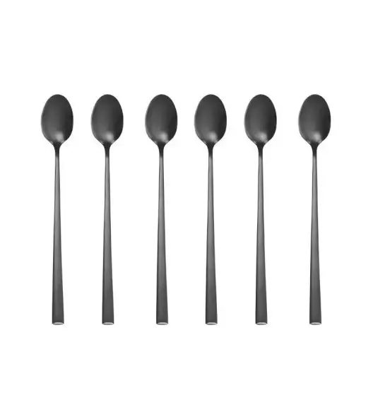 AMBITION COMO BLACK Komplet łyżeczek deserowych 6 el dla 6 osób / czarny
