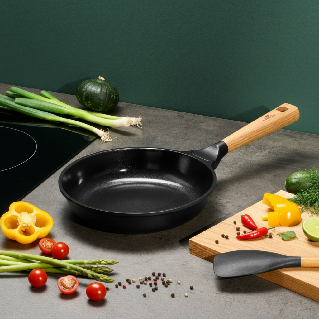 GERLACH NATUR Patelnia 28 cm z powłoką ceramiczną ILAG® Non-Stick Xera Dur 2