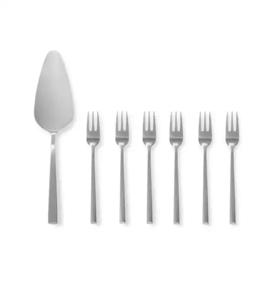 AMBITION COMO Komplet sztućców do ciasta 7 el dla 6 osób / srebrny