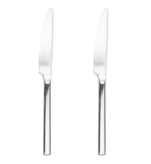 AMBITION COMO Komplet noży obiadowych 23 cm / 2 el dla 2 osób / srebrne