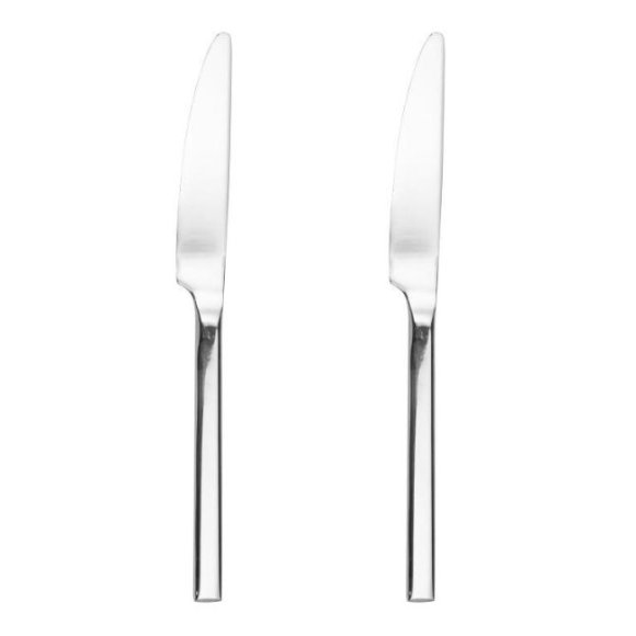 AMBITION COMO Komplet noży obiadowych 23 cm / 2 el dla 2 osób / srebrne