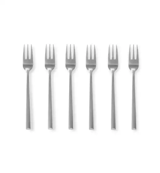 AMBITION COMO Komplet widelczyków do ciasta / 6 el dla 6 osób / srebrny