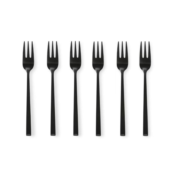 AMBITION COMO BLACK Komplet widelczyków do ciasta / 6 el dla 6 osób / czarny