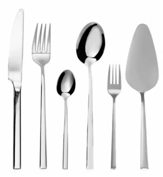 AMBITION COMO Komplet sztućców 60 el dla 12 osób + 2x Łopatka do ciasta w pudełku / srebrne