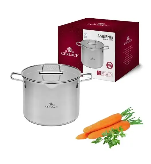 GERLACH AMBIENTE Garnek 7 l z pokrywką 24 cm / stal nierdzewna
