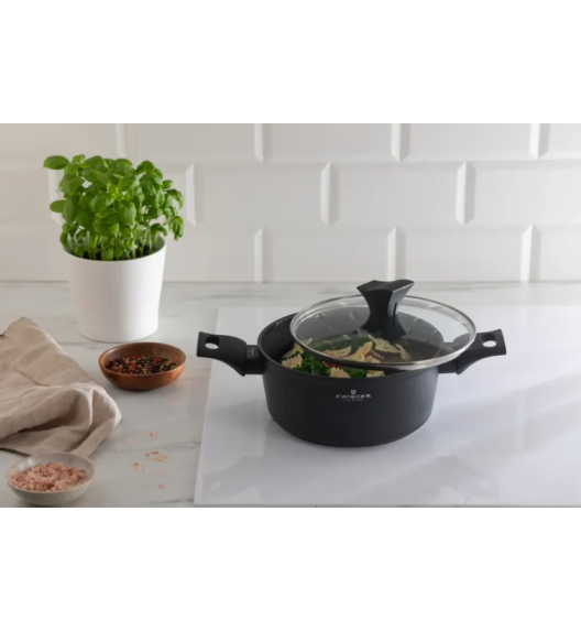 ZWIEGER GABRO ALU Garnek z pokrywką 22 cm / 3,2 L / aluminium / powłoka ceramiczna