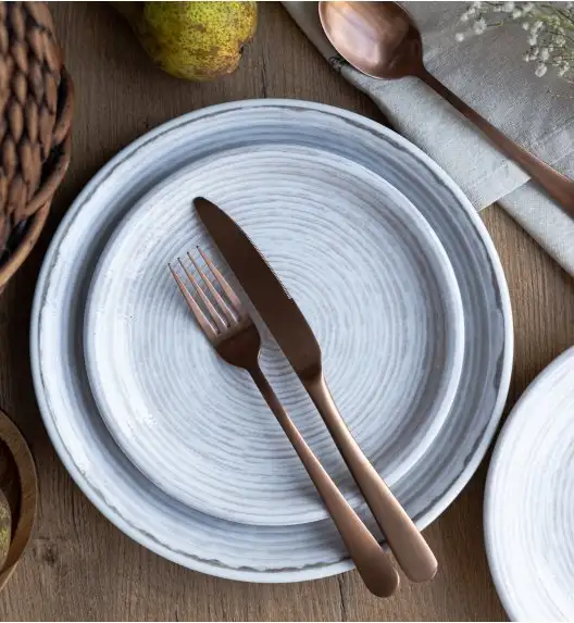 LUBIANA KERAJET | 709 KJ BRĄZOWY | Serwis obiadowy 6/18 elementów | 9174A