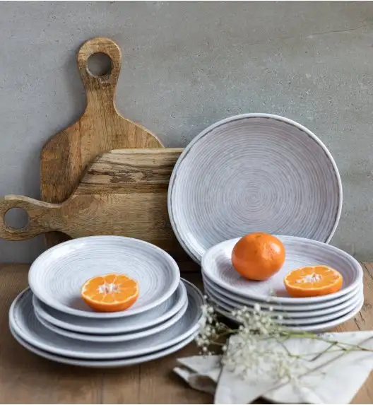 LUBIANA KERAJET | 709 KJ BRĄZOWY | Serwis obiadowy 6/18 elementów | 9174A