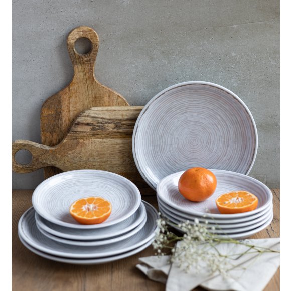 LUBIANA KERAJET | 709 KJ BRĄZOWY | Serwis obiadowy 6/18 elementów | 9174A