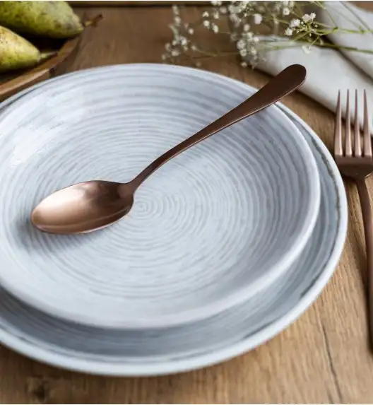 LUBIANA KERAJET | 709 KJ BRĄZOWY | Serwis obiadowy 6/18 elementów | 9174A