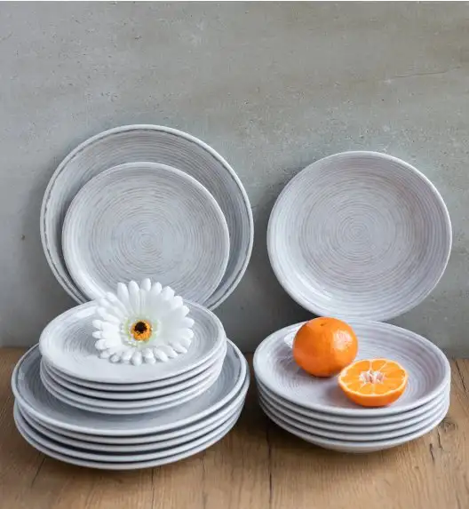 LUBIANA KERAJET | 709 KJ BRĄZOWY | Serwis obiadowy 6/18 elementów | 9174A