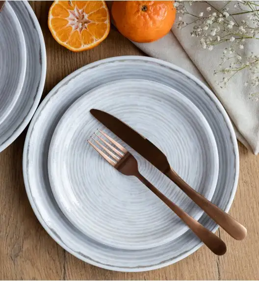 LUBIANA KERAJET | 709 KJ BRĄZOWY | Serwis obiadowy 18/54 elementy | 9174A