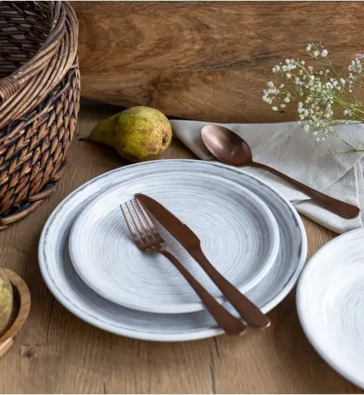 LUBIANA KERAJET | 709 KJ BRĄZOWY | Serwis obiadowy 18/54 elementy | 9174A