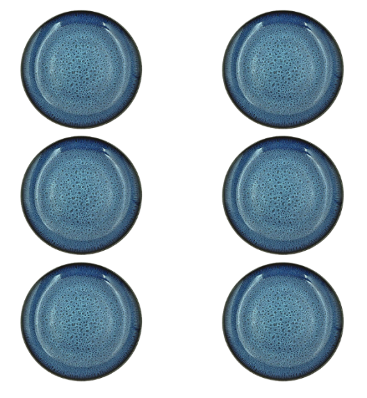 LUBIANA STONEWARE COSMOS / BOSS / 6x Talerz obiadowy 27 cm / odcień niebieskiego