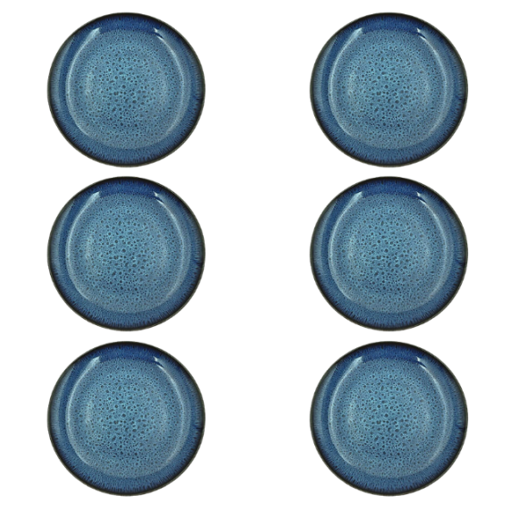 LUBIANA STONEWARE COSMOS / BOSS / 6x Talerz obiadowy 27 cm / odcień niebieskiego
