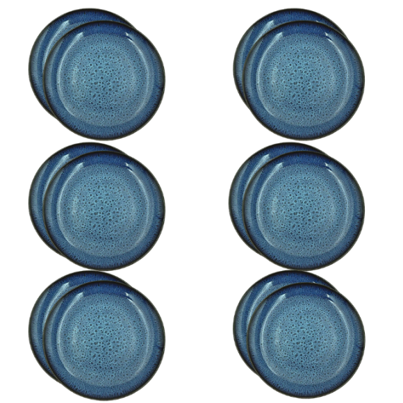 LUBIANA STONEWARE COSMOS / BOSS / 12x Talerz obiadowy 27 cm / odcień niebieskiego