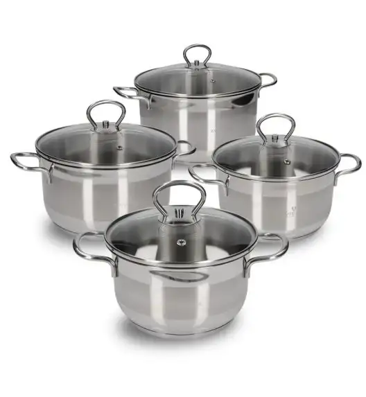 ZWIEGER ROCCA Komplet garnków z pokrywkami 8 el / stal nierdzewna AISI 304 