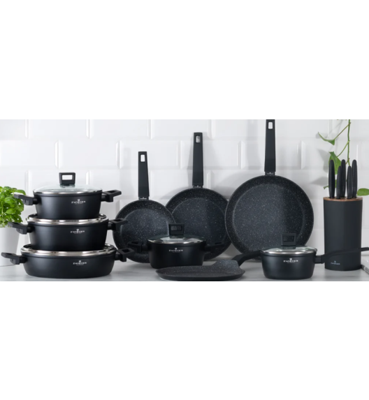 ZWIEGER FORTE Komplet garnków z pokrywkami / 16, 18, 20, 24 cm + Patelnie 20, 24, 28 cm + Brytfanna 33 cm
