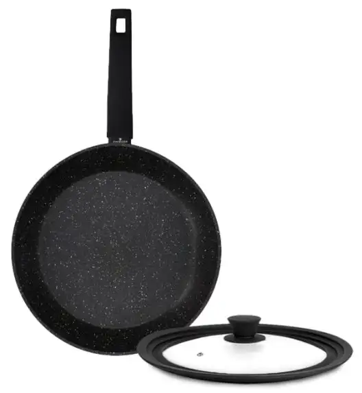 ZWIEGER FORTE Komplet patelnia aluminiowa 28 cm / powłoka granitowa PFLUON + pokrywka silikonowa