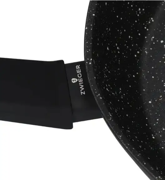 ZWIEGER FORTE Komplet patelnia aluminiowa 28 cm / powłoka granitowa PFLUON + pokrywka silikonowa