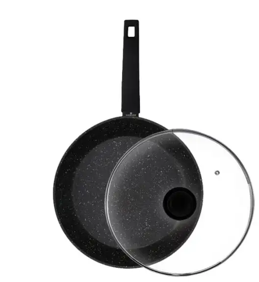ZWIEGER FORTE Komplet patelnia aluminiowa 28 cm / powłoka granitowa PFLUON + pokrywka