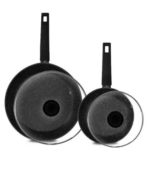 ZWIEGER FORTE Komplet patelnie aluminiowe 20, 28 cm / powłoka granitowa PFLUON + pokrywki