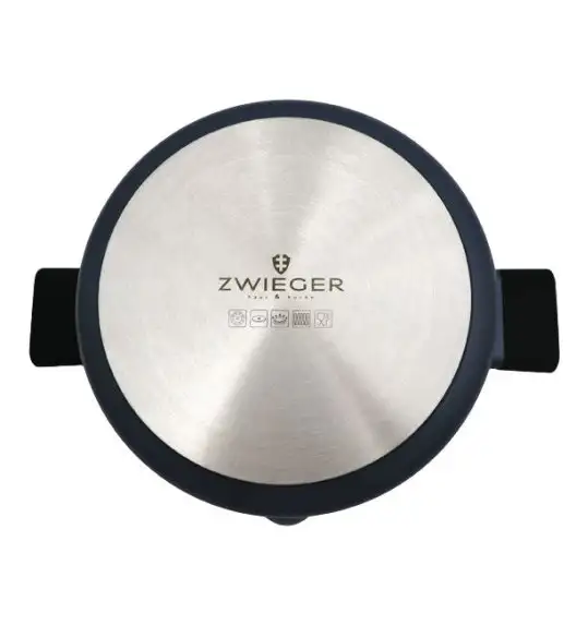 ZWIEGER VESNA Komplet garnków 6 el z pokrywkami 20, 24, 28 cm + Patelnie 20, 28 cm + Brytfanna 33 cm + Pokrywki silikonowe TADAR