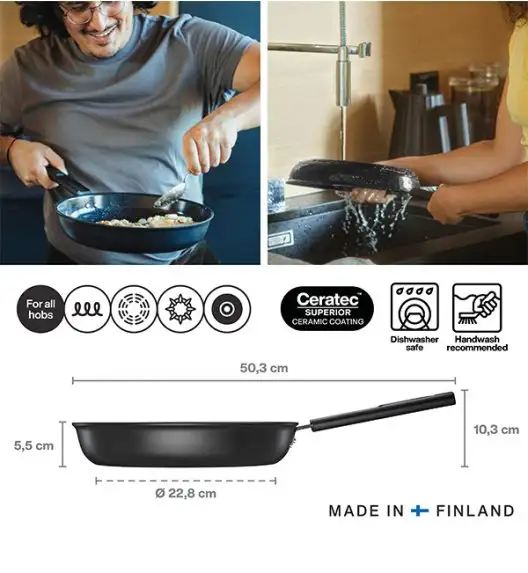 FISKARS HARD FACE 1075520 Patelnia 28 cm / powłoka Ceratec™ Superior