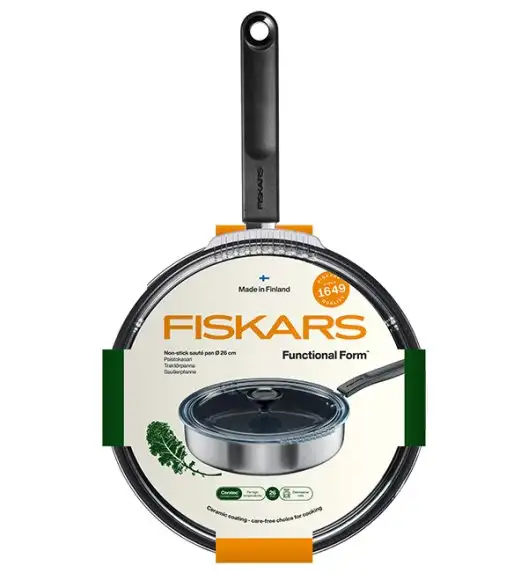 FISKARS FUNCTIONAL FORM 1072314 Patelnia szefa 26 cm z pokrywką / powłoka Ceratec™