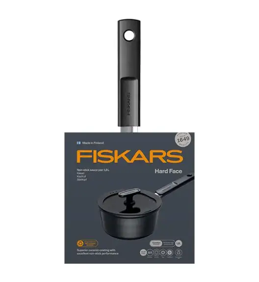 FISKARS HARD FACE Komplet garnki z pokrywkami 8 el / powłoka Ceratec™ Superior