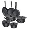 FISKARS HARD FACE Komplet garnki z pokrywkami 8 el + Patelnie 20, 24, 28 cm / powłoka Ceratec™ Superior