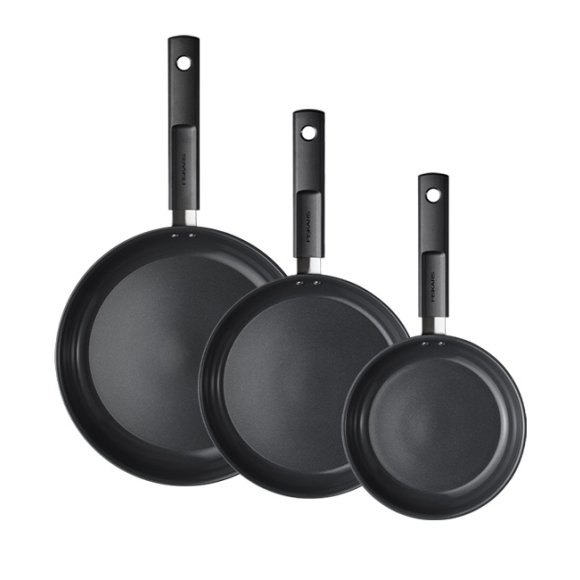 FISKARS HARD FACE Komplet patelnie 20, 24, 28 cm / powłoka Ceratec™ Superior