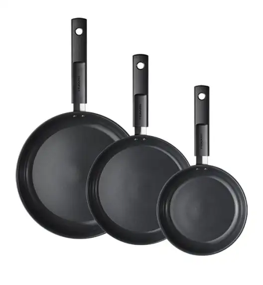 FISKARS HARD FACE Komplet patelnie 20, 24, 28 cm + pokrywki TADAR / powłoka Ceratec™ Superior